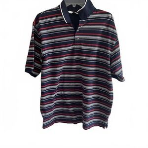 Large - Men's -  Knightsbridge - Striped‎ Polo Shirt - Comfortable Casual Wear
